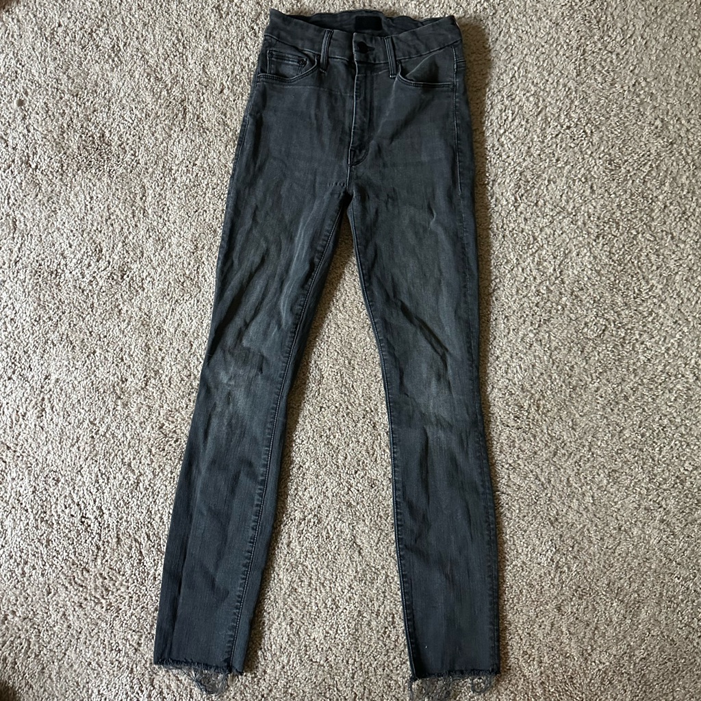 Mother Looker High Waisted Ankle Fray Jean